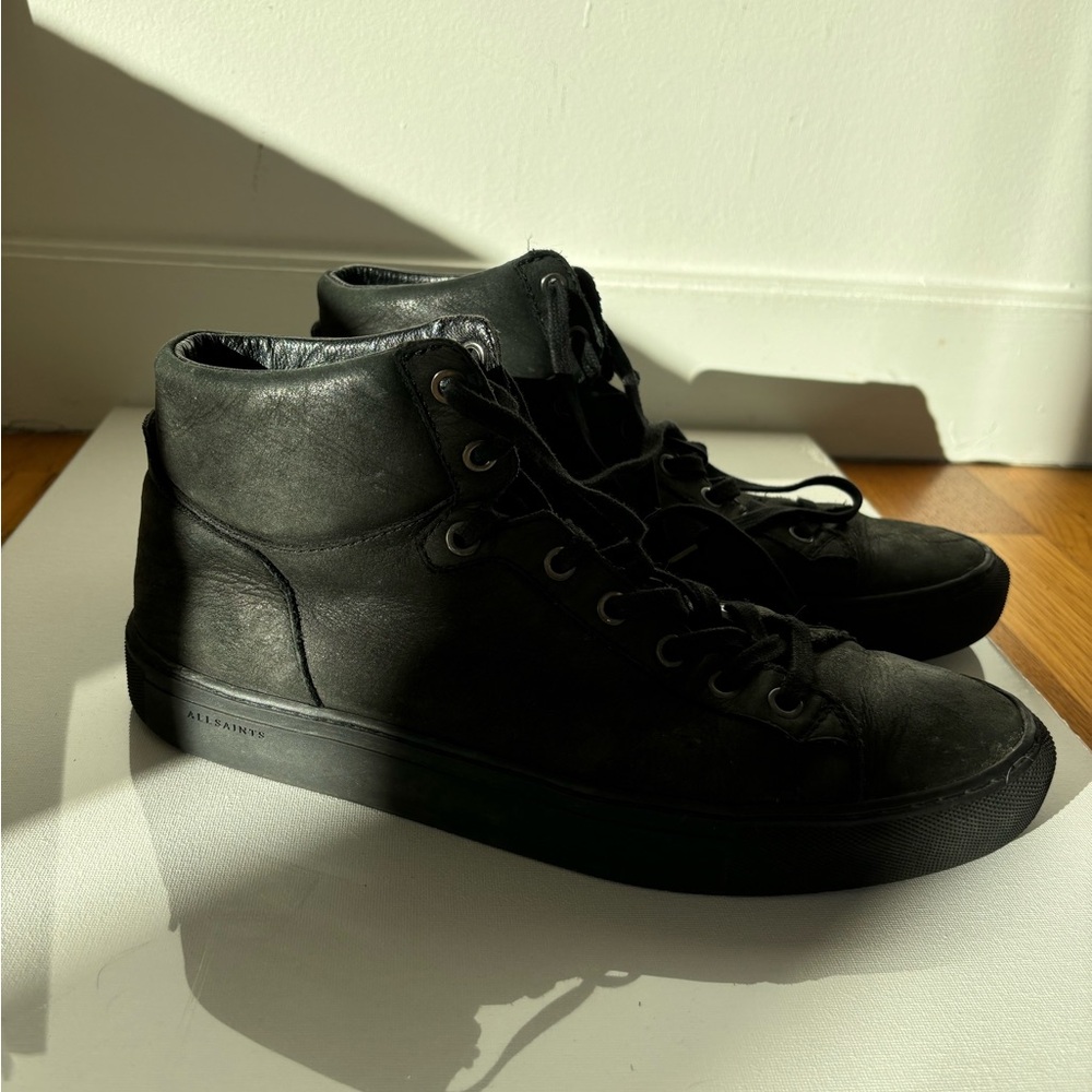 Men’s high top suede, soft leather, All Saints sneakers